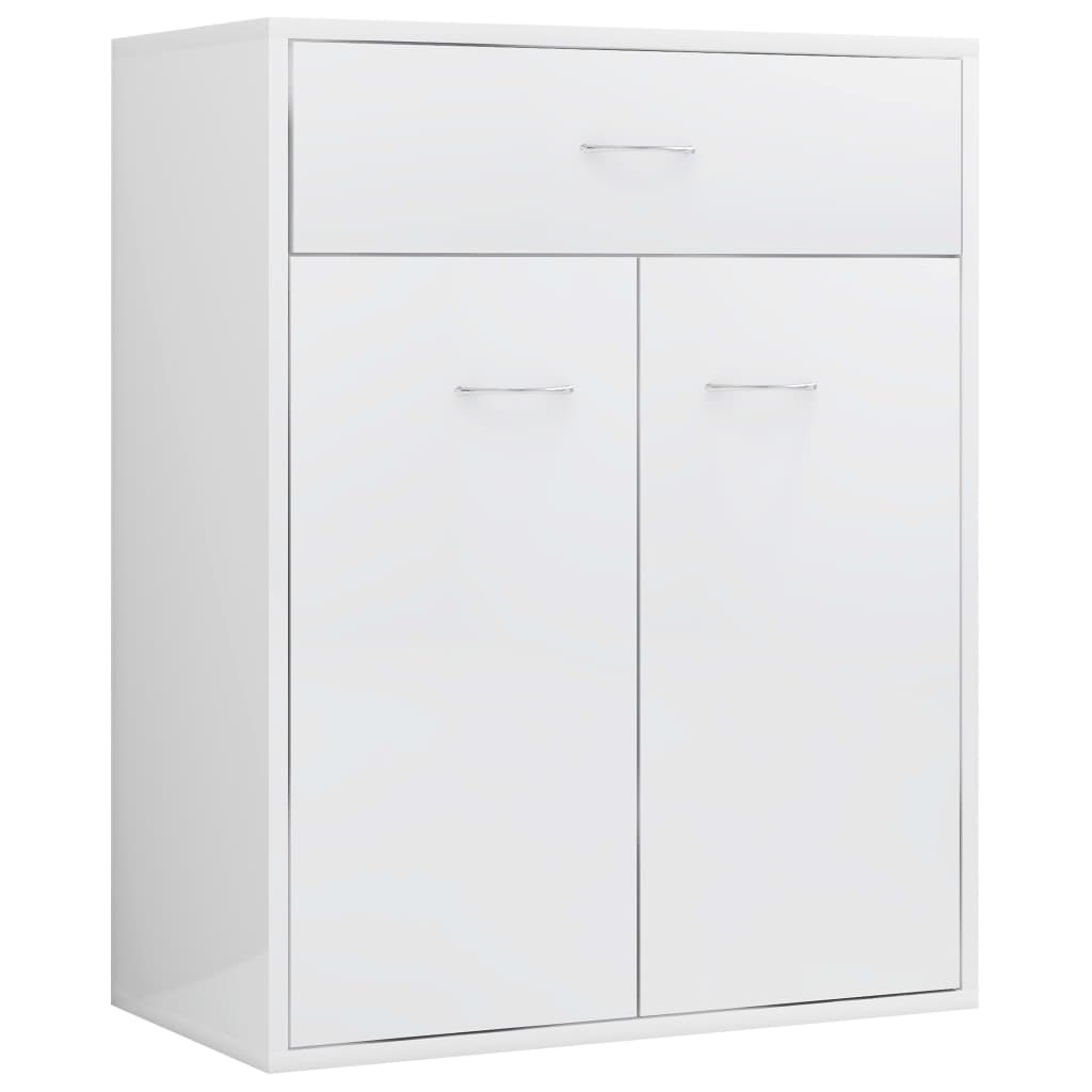 Credenza Bianco Lucido 60x30x75 cm in Truciolato - homemem39