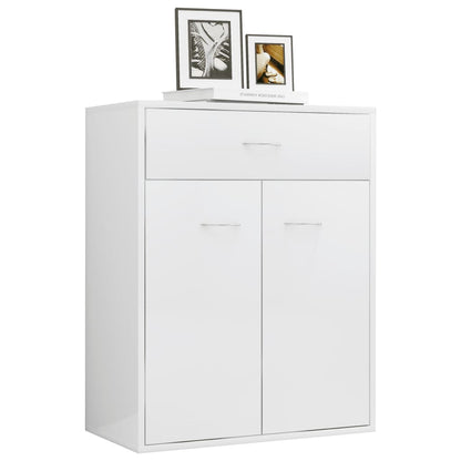 Credenza Bianco Lucido 60x30x75 cm in Truciolato - homemem39