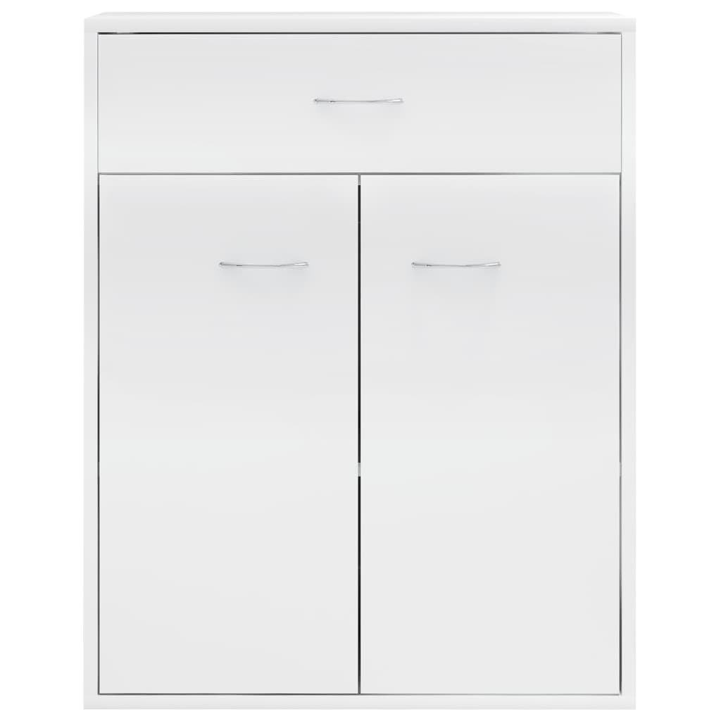 Credenza Bianco Lucido 60x30x75 cm in Truciolato - homemem39