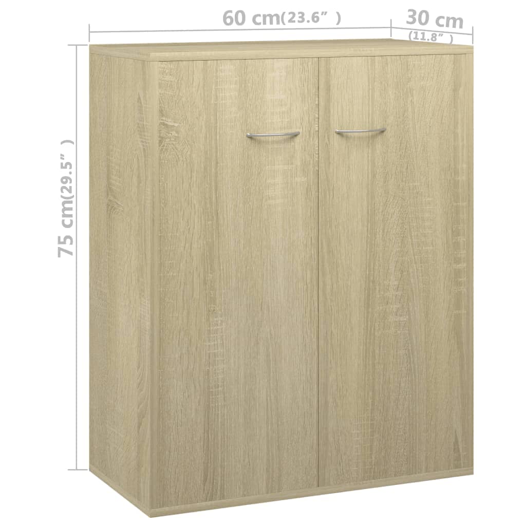 Credenza Rovere Sonoma 60x30x75 cm in Truciolato - homemem39