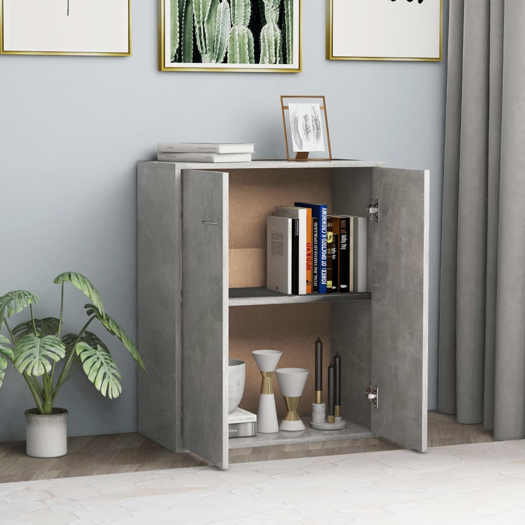 Credenza Grigio Cemento 60x30x75 cm in Legno Multistrato - homemem39