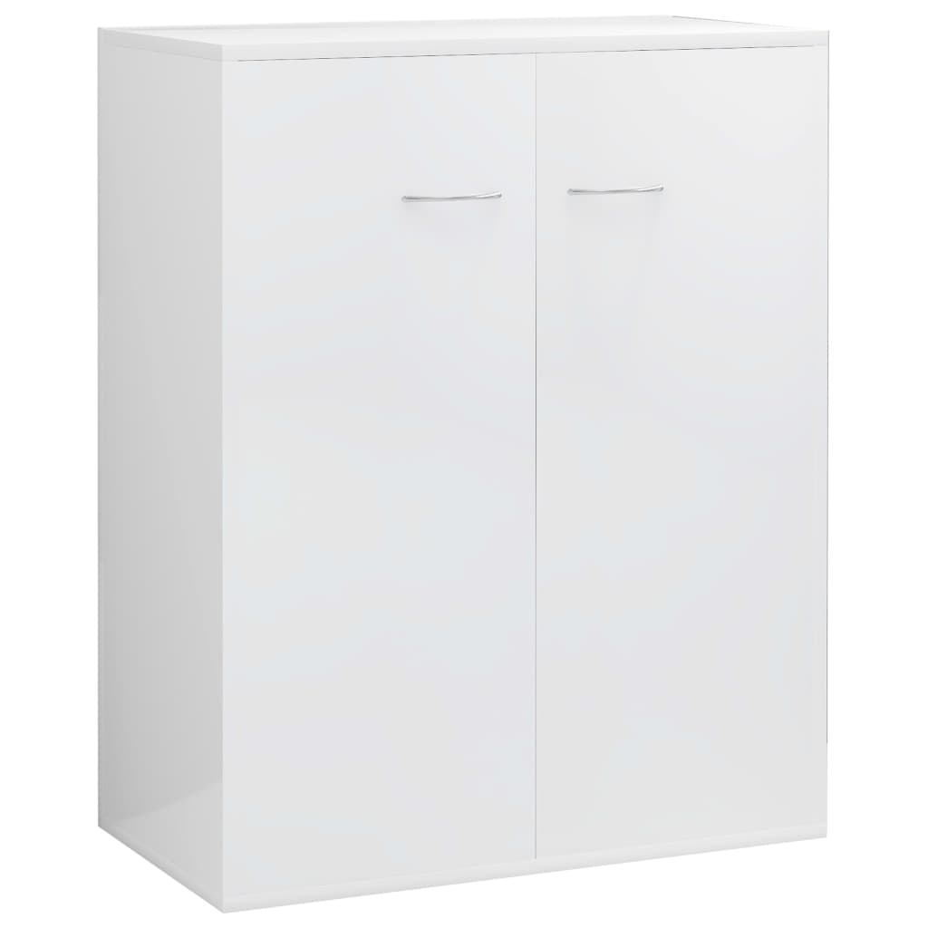 Credenza Bianco Lucido 60x30x75 cm in Legno Multistrato - homemem39