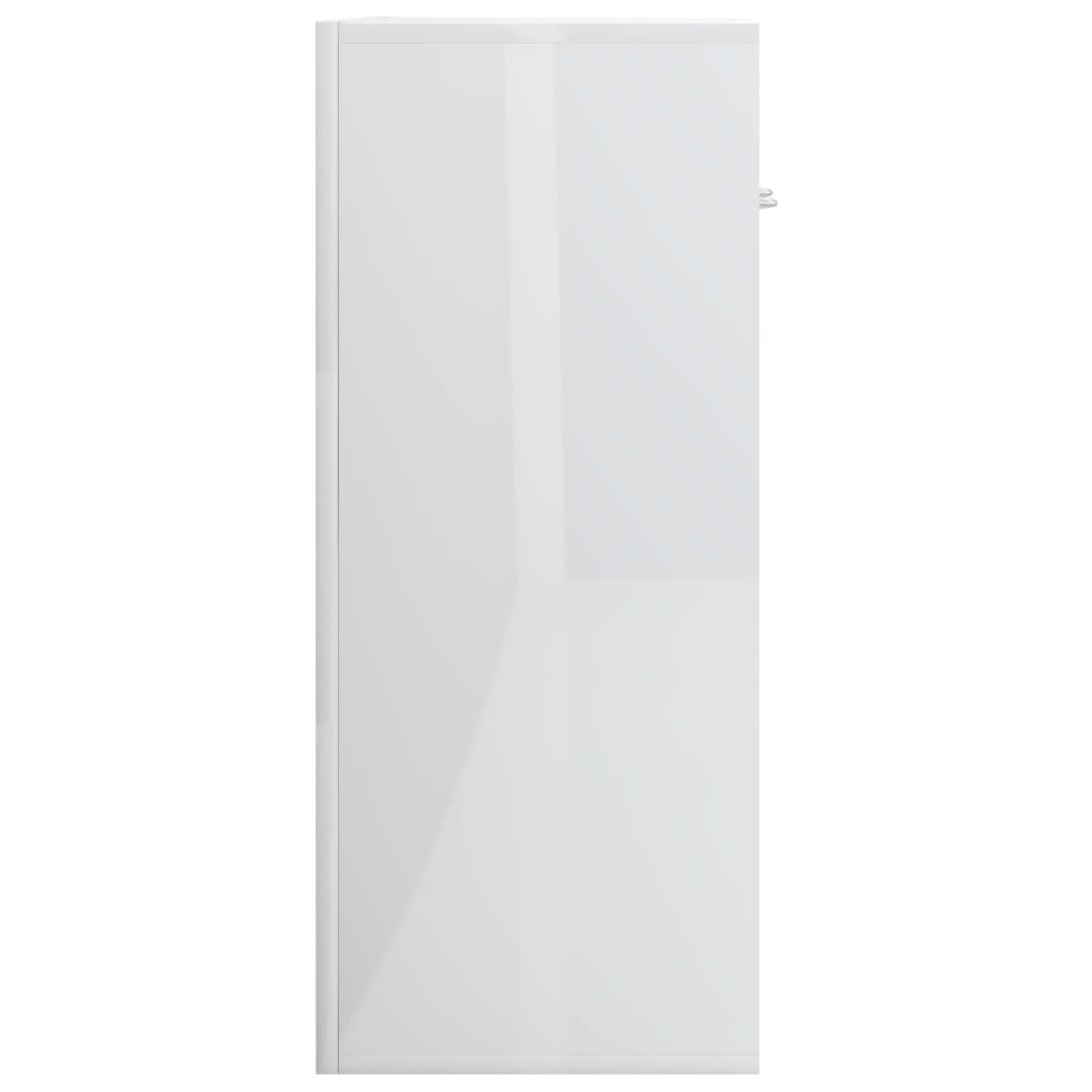 Credenza Bianco Lucido 60x30x75 cm in Legno Multistrato - homemem39
