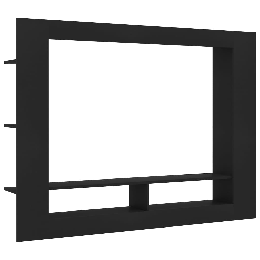 Mobile Porta TV Nero 152x22x113 cm in Legno Multistrato - homemem39