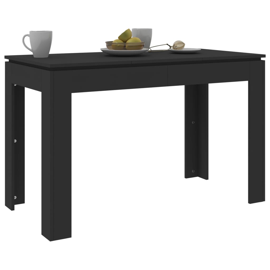 Tavolo da Pranzo Nero 120x60x76 cm in Legno Multistrato - homemem39