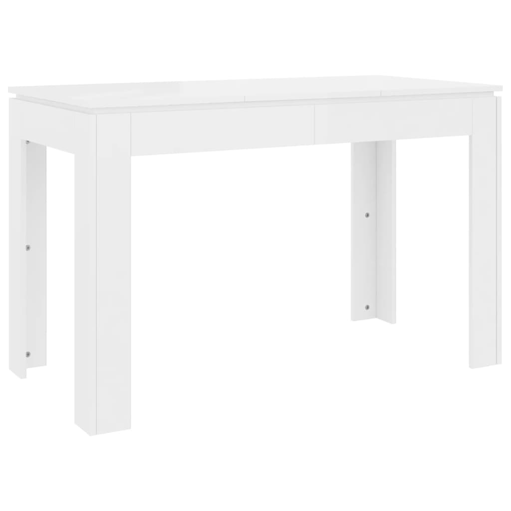 Tavolo da Pranzo Bianco Lucido 120x60x76 cm Legno Multistrato - homemem39