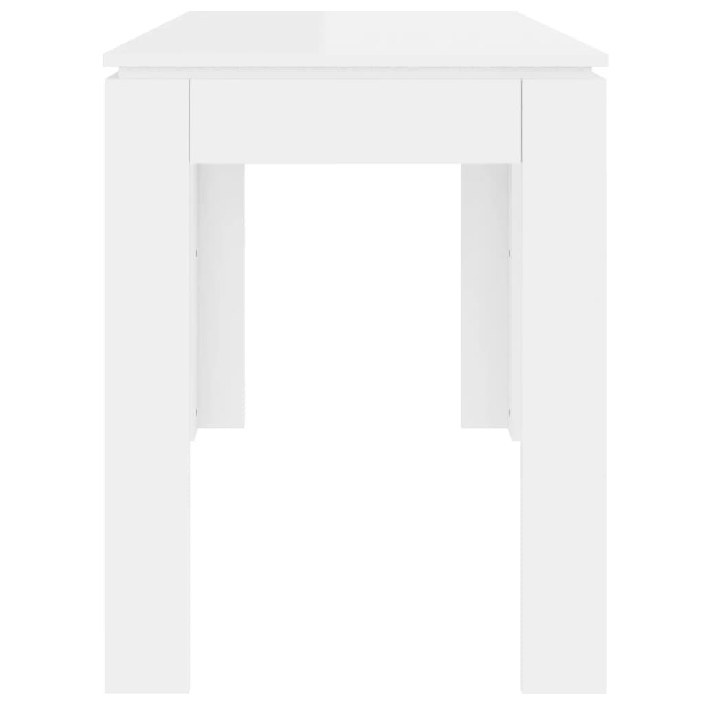 Tavolo da Pranzo Bianco Lucido 120x60x76 cm Legno Multistrato - homemem39