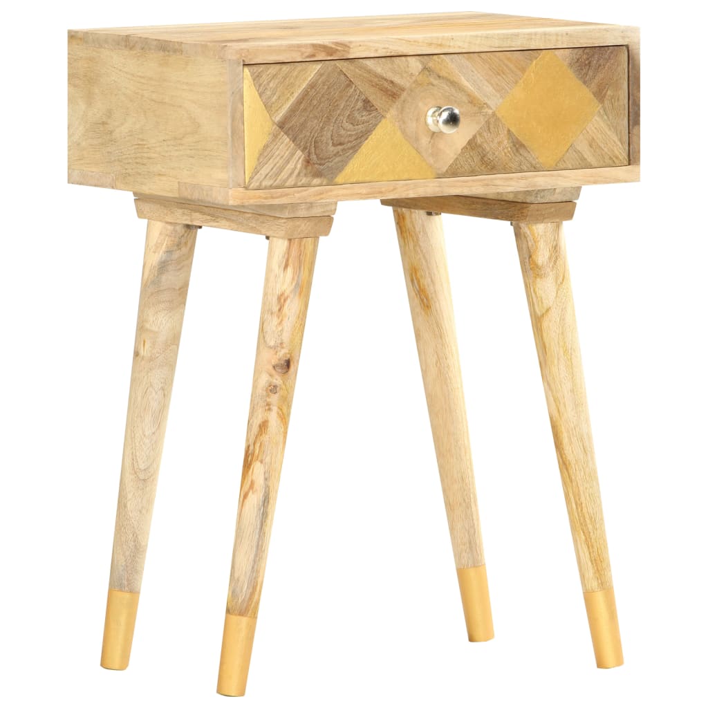 Comodino 40x30x58 cm in Legno Massello di Mango - homemem39