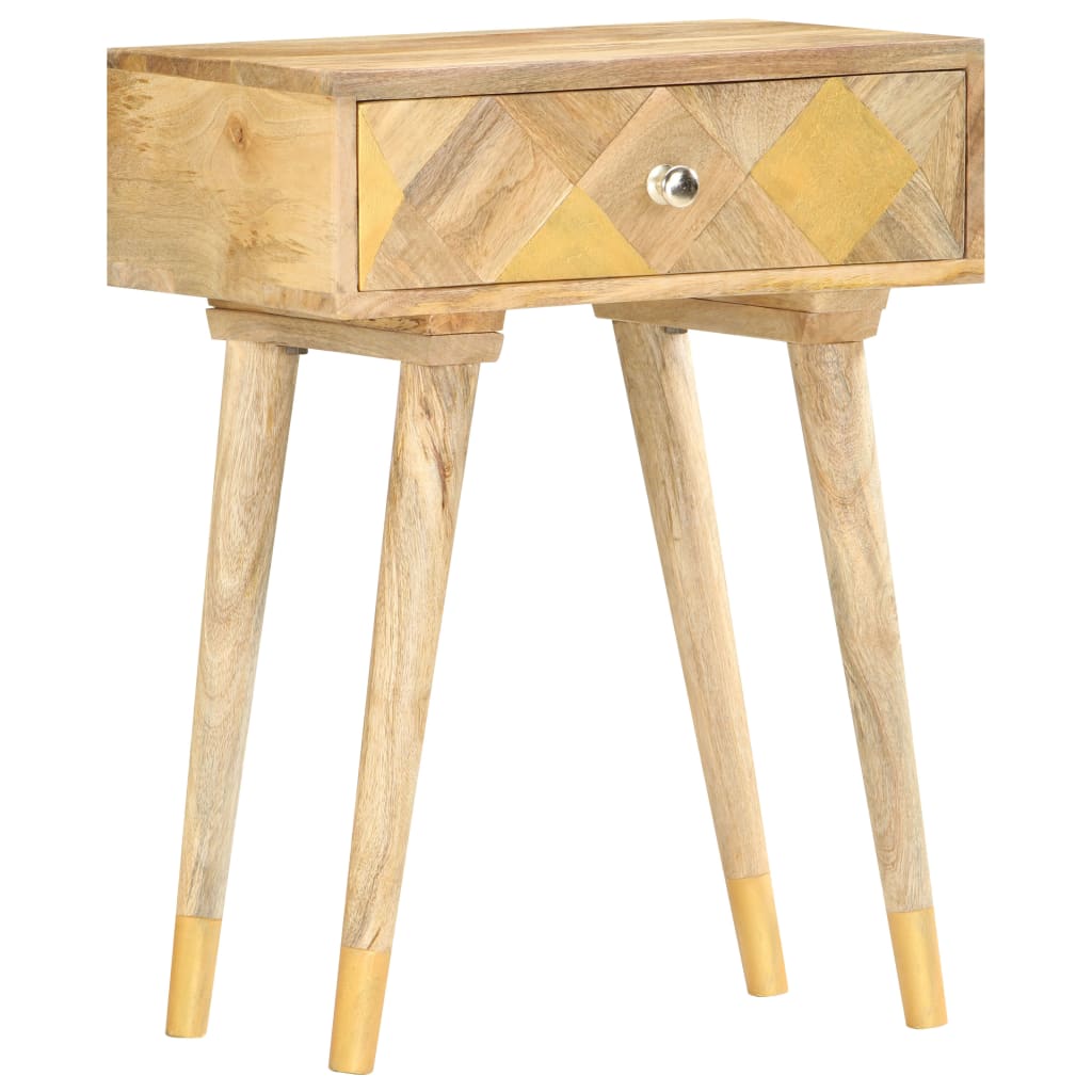 Comodino 40x30x58 cm in Legno Massello di Mango - homemem39