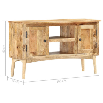 Credenza 100x35x60 cm in Legno Massello di Mango - homemem39