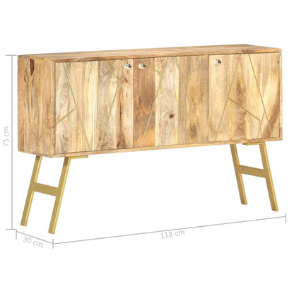 Credenza 118x30x75 cm in Legno Massello di Mango - homemem39