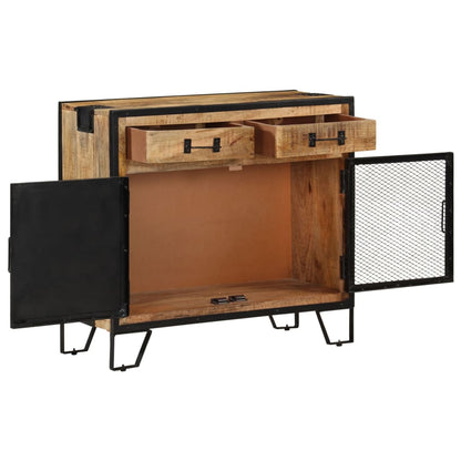 Credenza 80x31x71 cm in Legno Massello di Mango Grezzo - homemem39