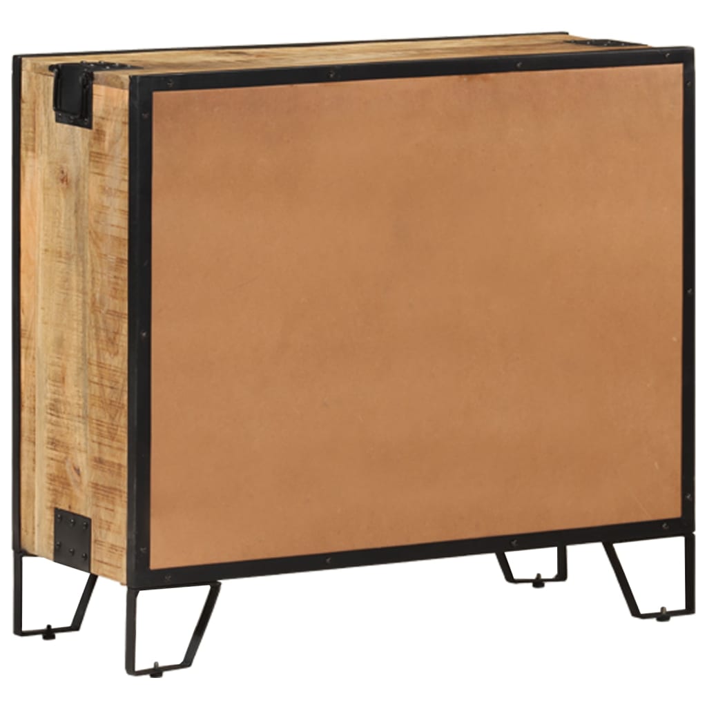 Credenza 80x31x71 cm in Legno Massello di Mango Grezzo - homemem39