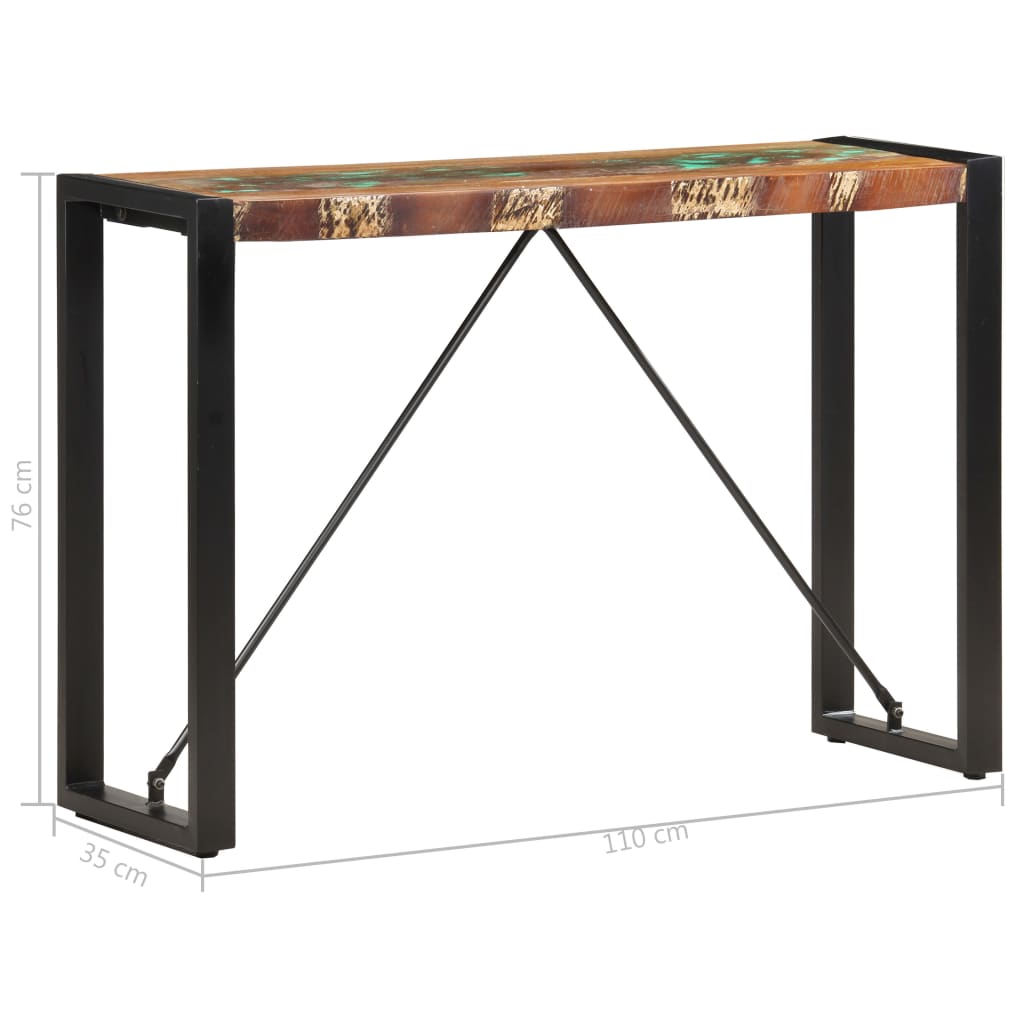 Tavolo Consolle 110x35x76 cm in Legno Massello di Recupero - homemem39