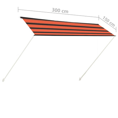 Tenda da Sole Retrattile 300x150 cm Arancione e Marrone - homemem39