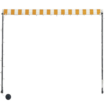 Tenda da Sole Retrattile con LED 150x150 cm Giallo e Bianco - homemem39