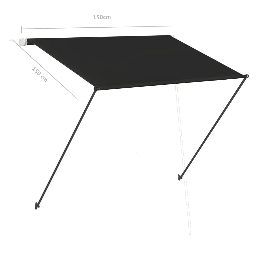 Tenda da Sole Retrattile con LED 150x150 cm Antracite - homemem39