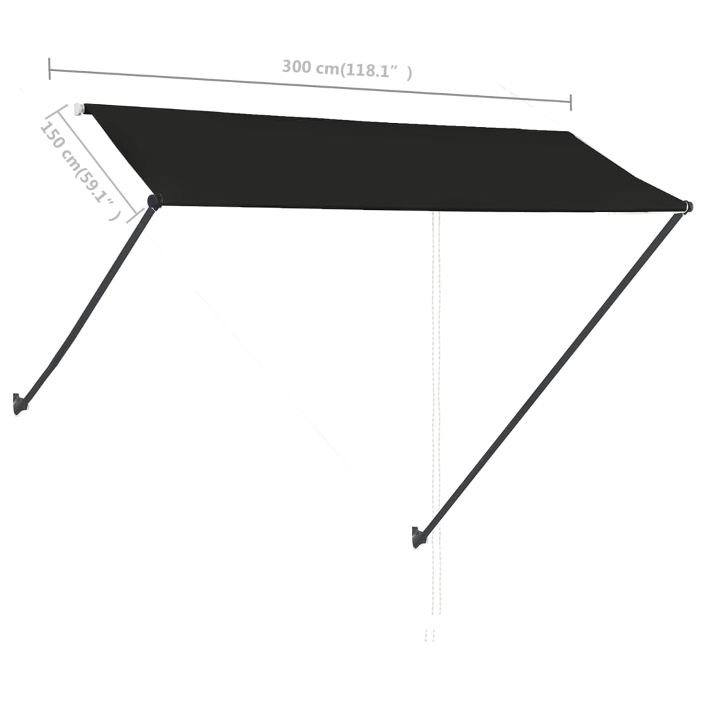 Tenda da Sole Retrattile con LED 300x150 cm Antracite - homemem39