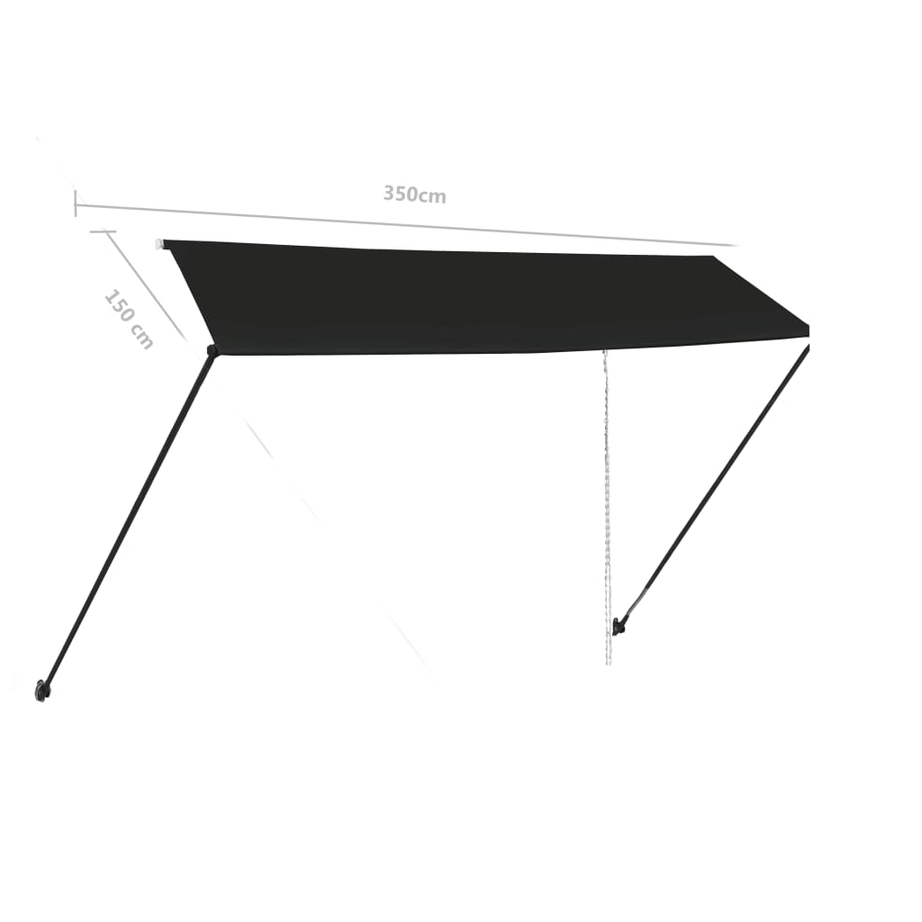 Tenda da Sole Retrattile con LED 350x150 cm Antracite - homemem39