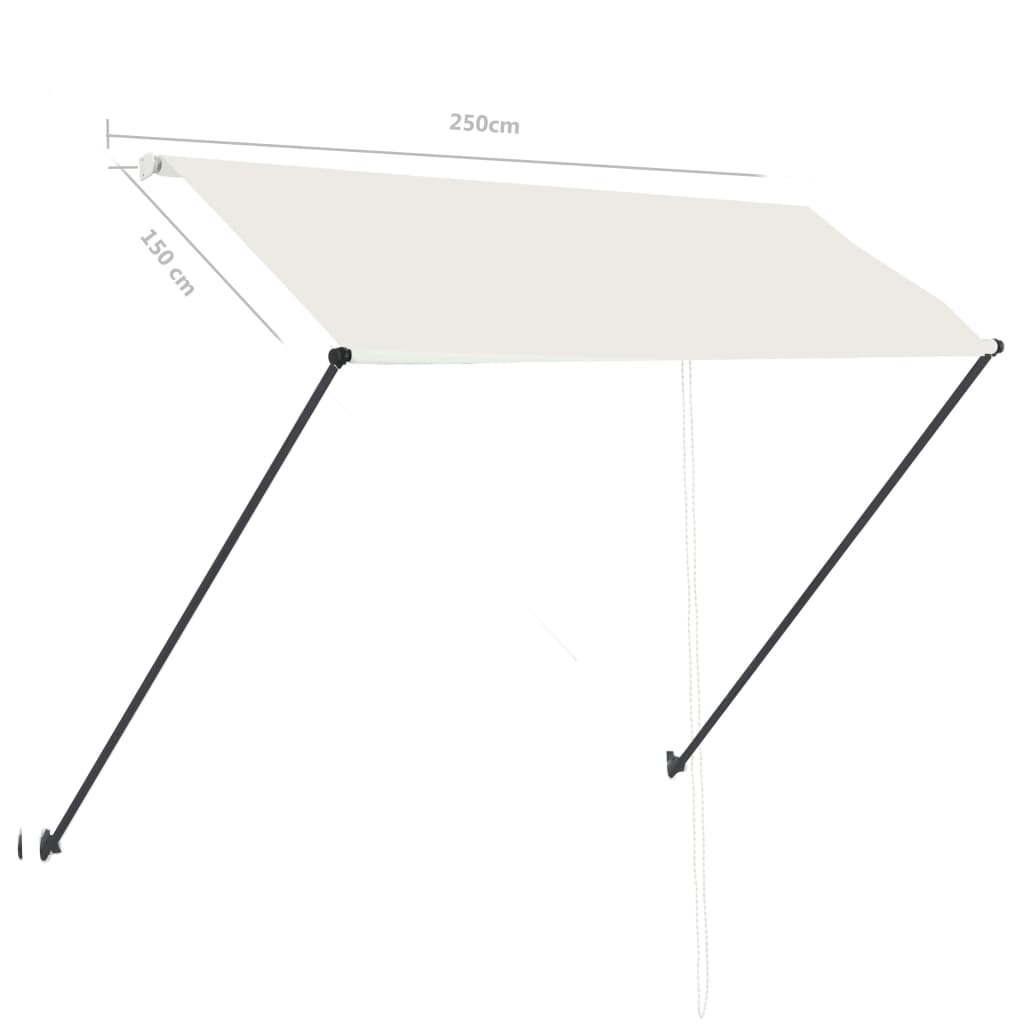 Tenda da Sole Retrattile con LED 250x150 cm Crema - homemem39