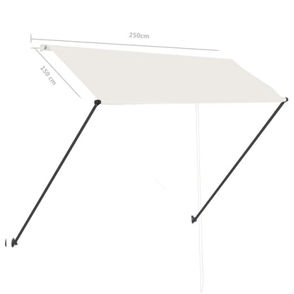 Tenda da Sole Retrattile con LED 250x150 cm Crema - homemem39