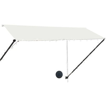 Tenda da Sole Retrattile con LED 300x150 cm Crema - homemem39