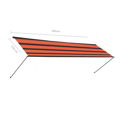 Tenda da Sole Retrattile con LED 300x150 cm Arancione e Marrone - homemem39