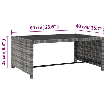 Lettini Prendisole 2 pz con Tavolo in Polyrattan Grigio - homemem39