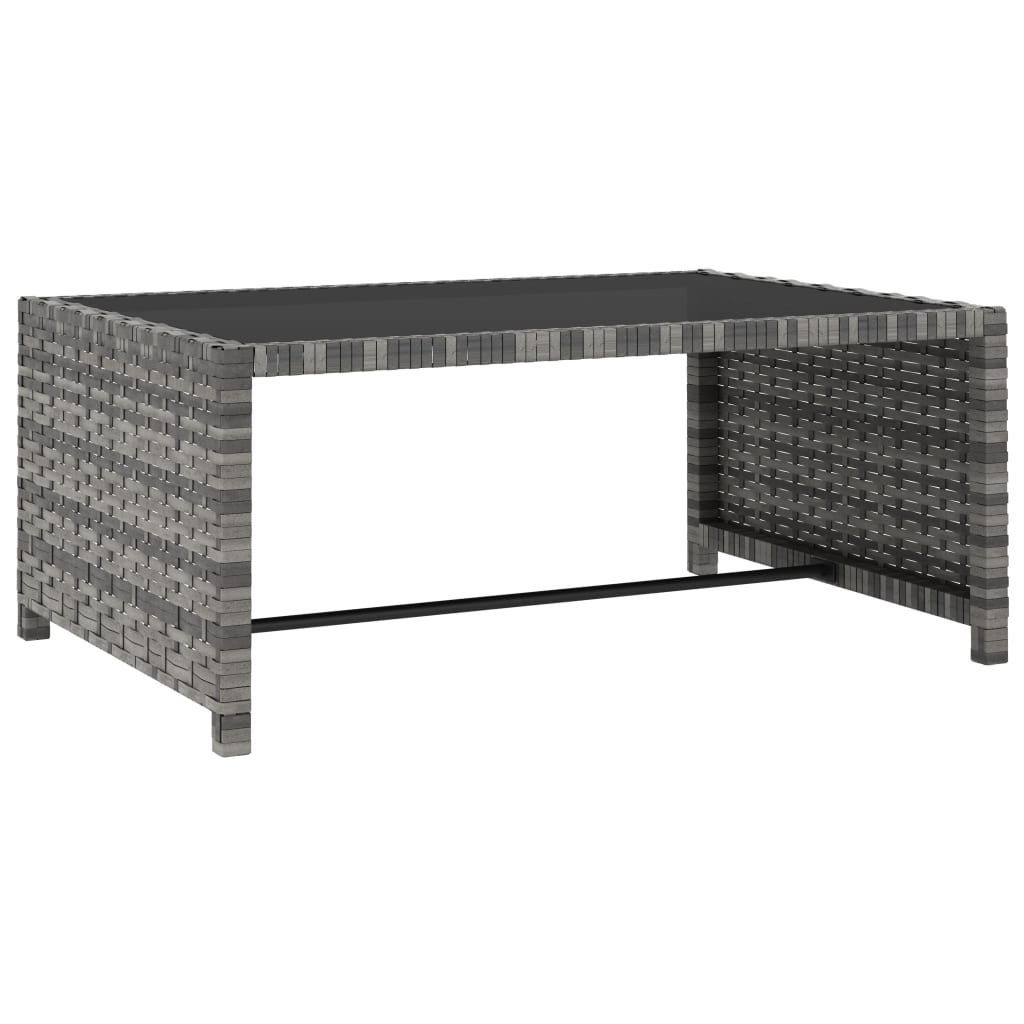 Lettini Prendisole 2 pz con Tavolo in Polyrattan Grigio - homemem39