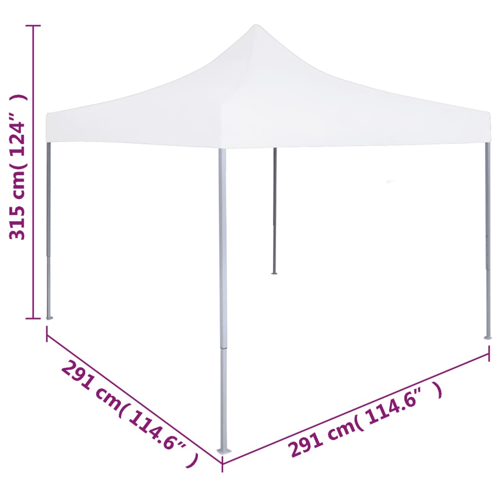 Gazebo Professionale Pieghevole 3x3m Acciaio Bianco - homemem39