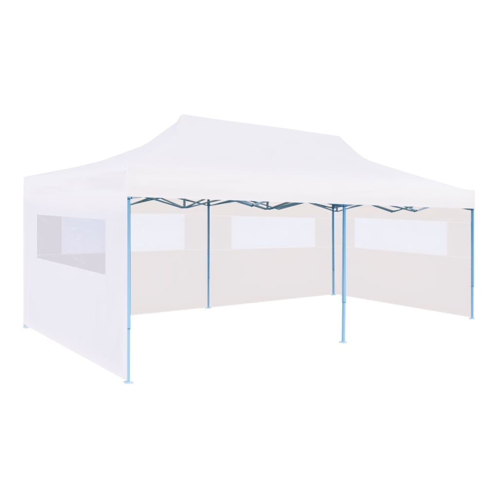 Tenda Pieghevole Pop-Up con Pareti Laterali 3x6m Acciaio Bianco - homemem39