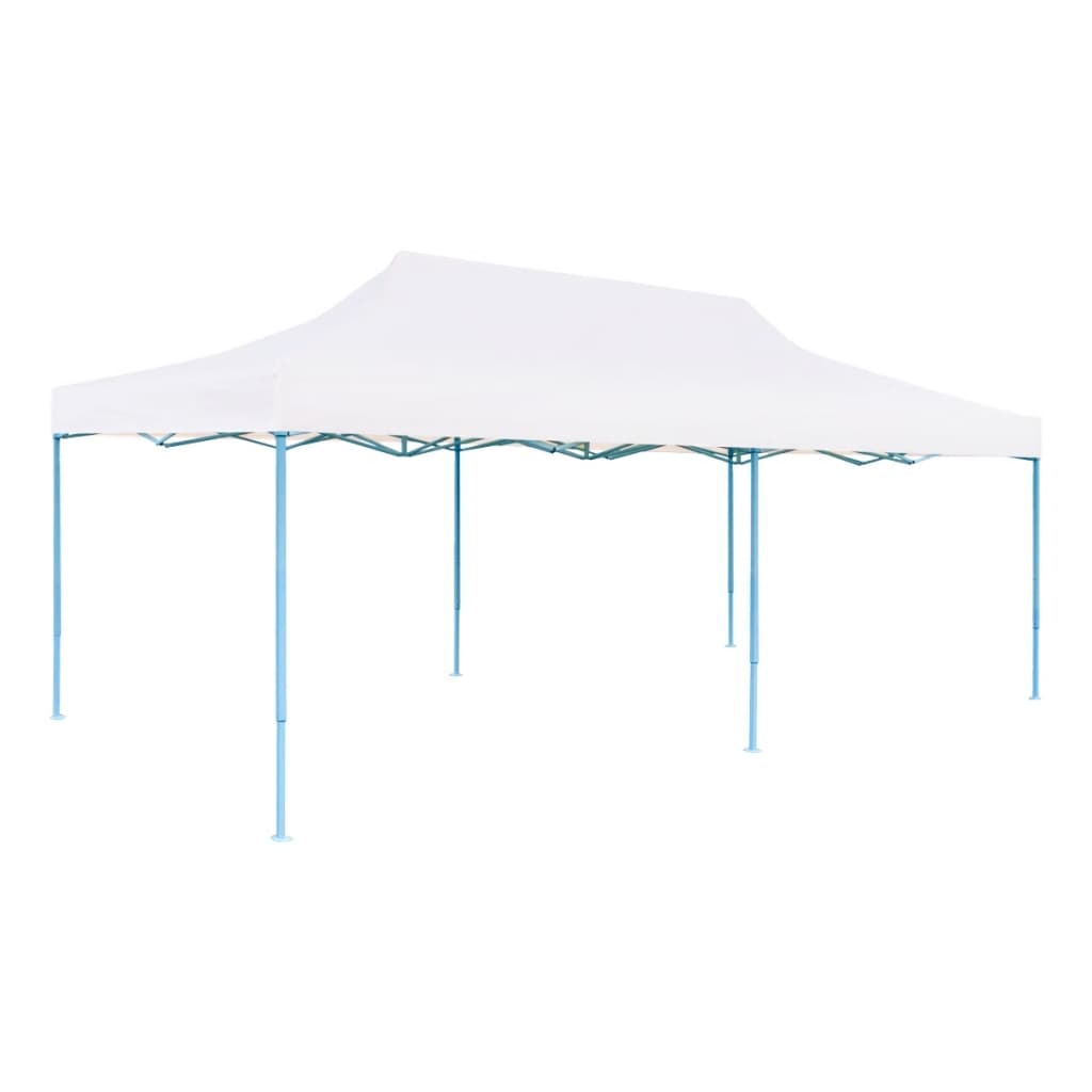 Tenda Pieghevole Pop-Up con Pareti Laterali 3x6m Acciaio Bianco - homemem39