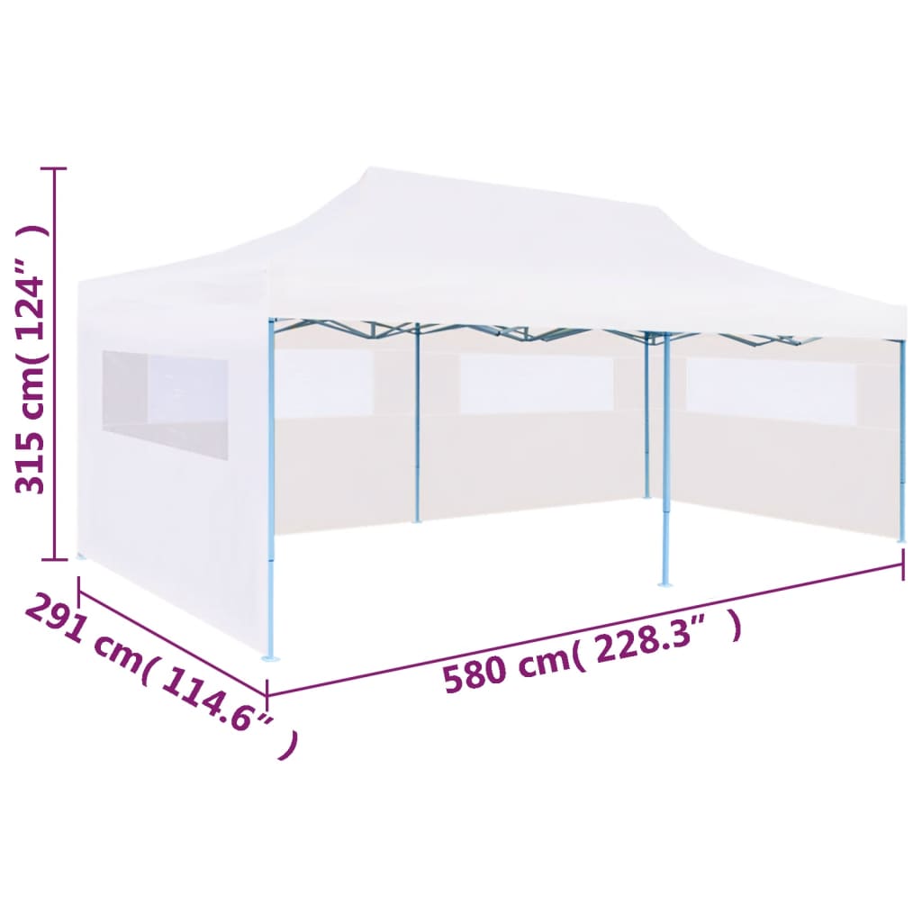 Tenda Pieghevole Pop-Up con Pareti Laterali 3x6m Acciaio Bianco - homemem39