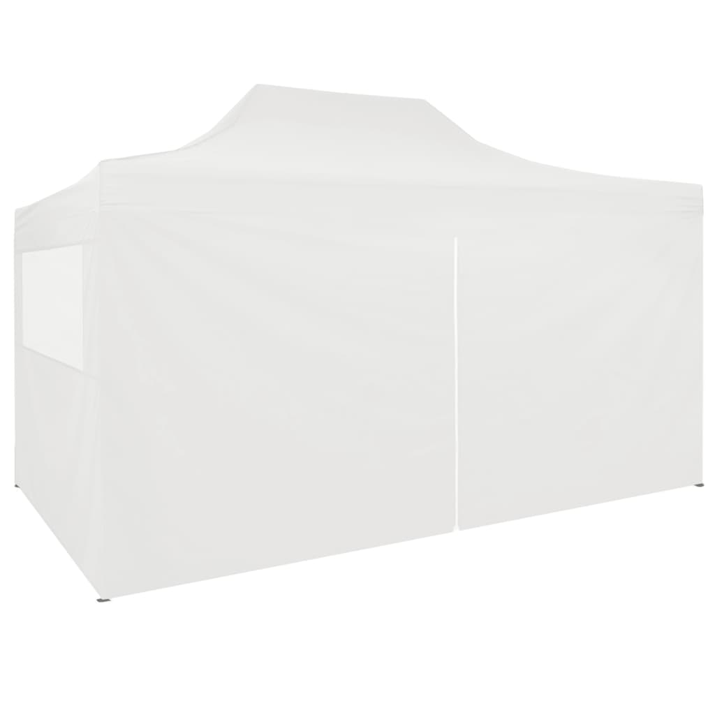 Tendone per Feste Pieghevole con 4 Pareti 3x4,5 m Bianco - homemem39