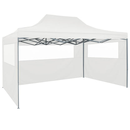 Tendone per Feste Pieghevole con 4 Pareti 3x4,5 m Bianco - homemem39