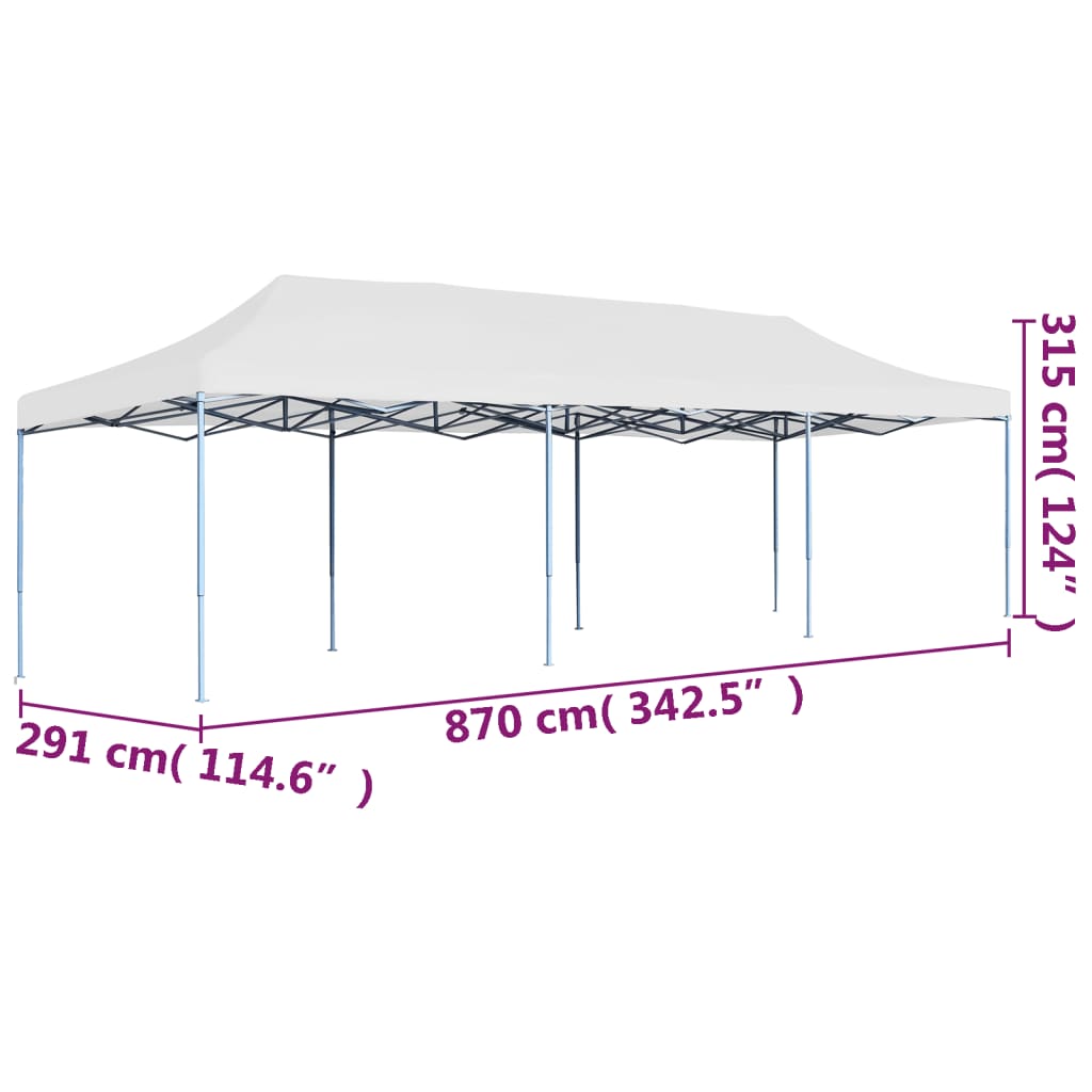 Tenda Pieghevole Pop-Up 3x9 m Bianca - homemem39