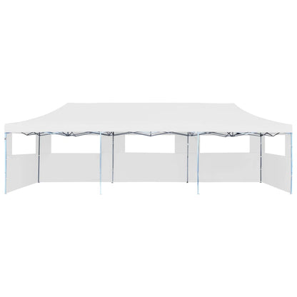 Tenda Pieghevole Pop-Up con 5 Pareti Laterali 3x9 m Bianca - homemem39