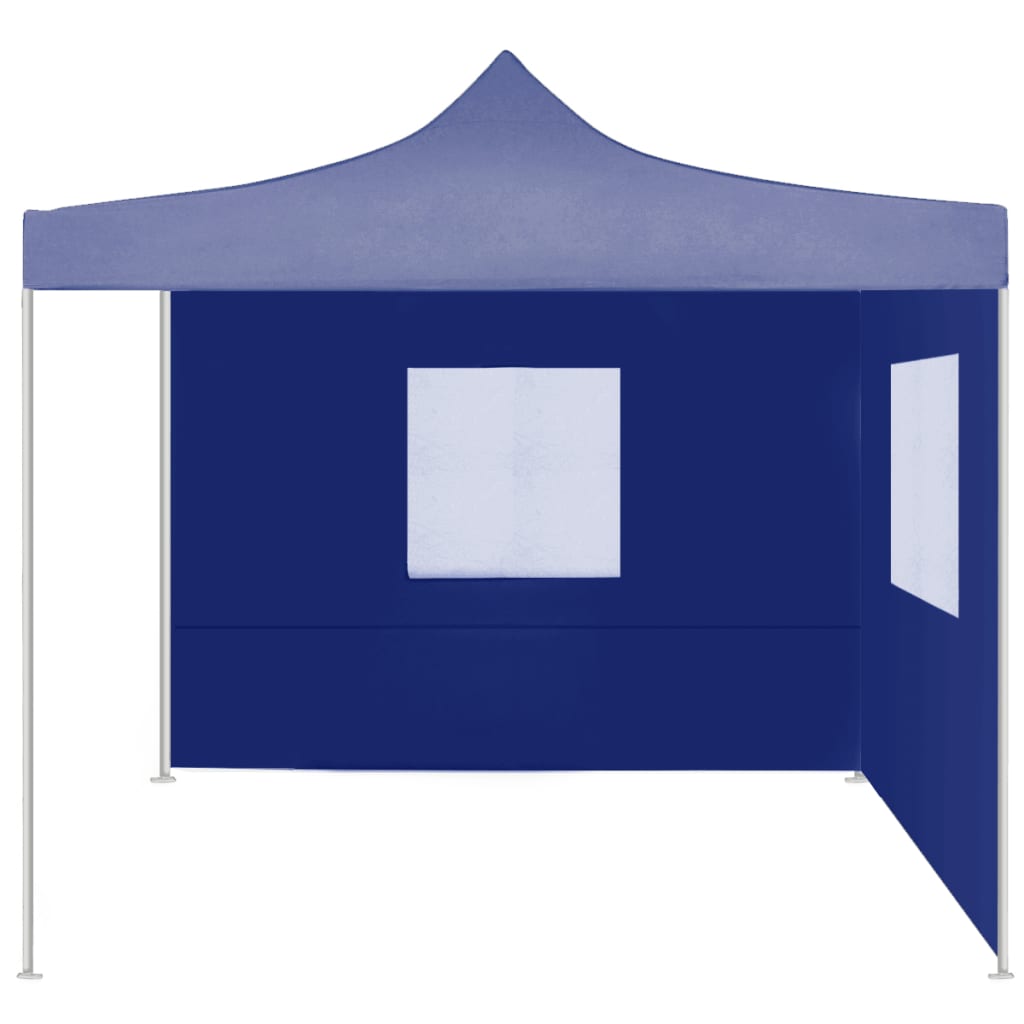 Gazebo Pieghevole Professionale 2 Pareti 2x2m Acciaio Blu - homemem39