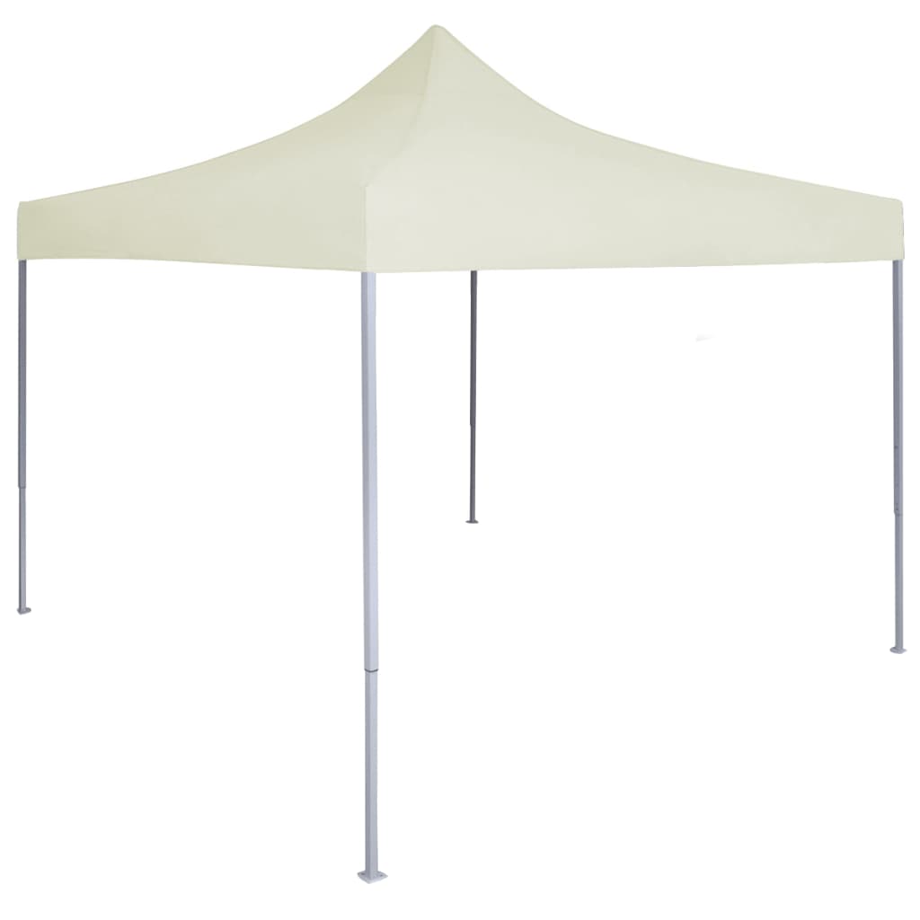 Gazebo Professionale Pieghevole 2x2 m in Acciaio Crema - homemem39