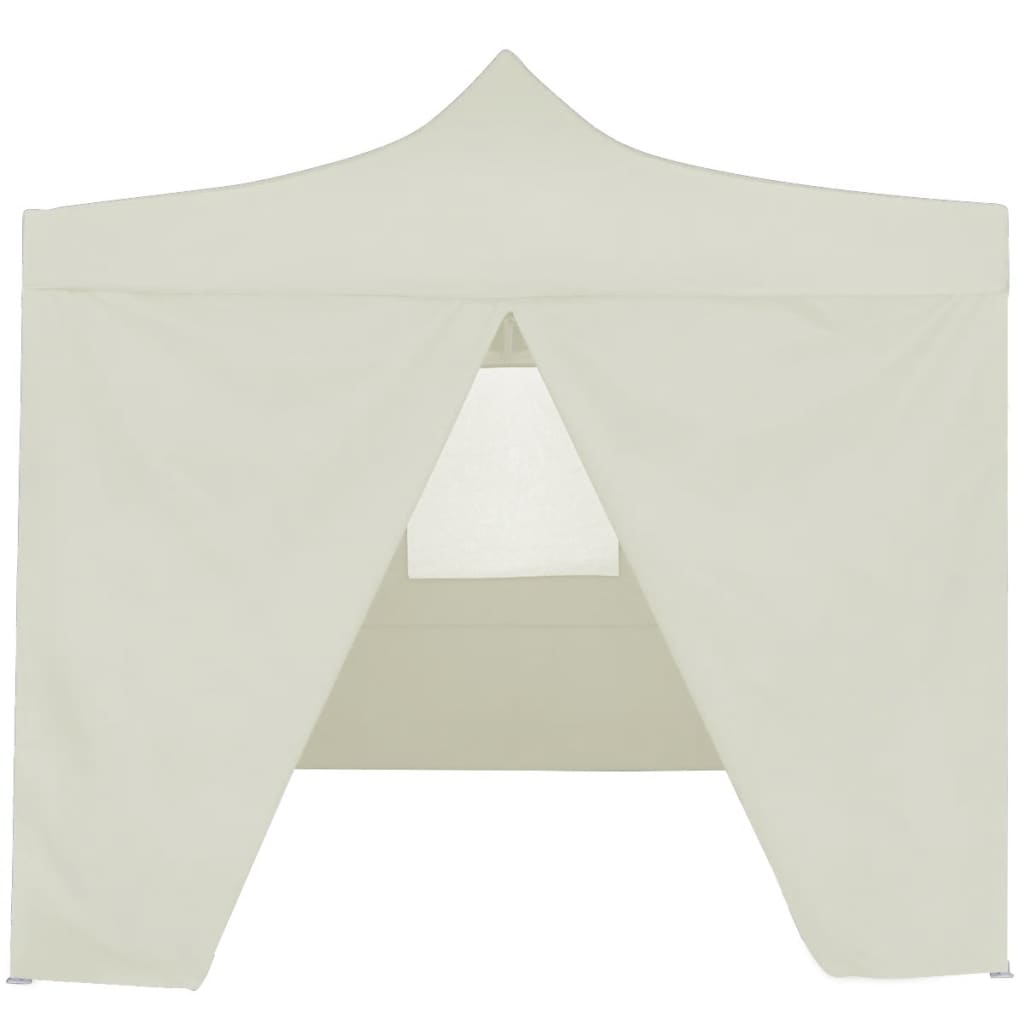 Gazebo Professionale Pieghevole con 4 Pareti 2x2m Acciaio Crema - homemem39