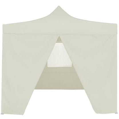 Gazebo Professionale Pieghevole con 4 Pareti 2x2m Acciaio Crema - homemem39