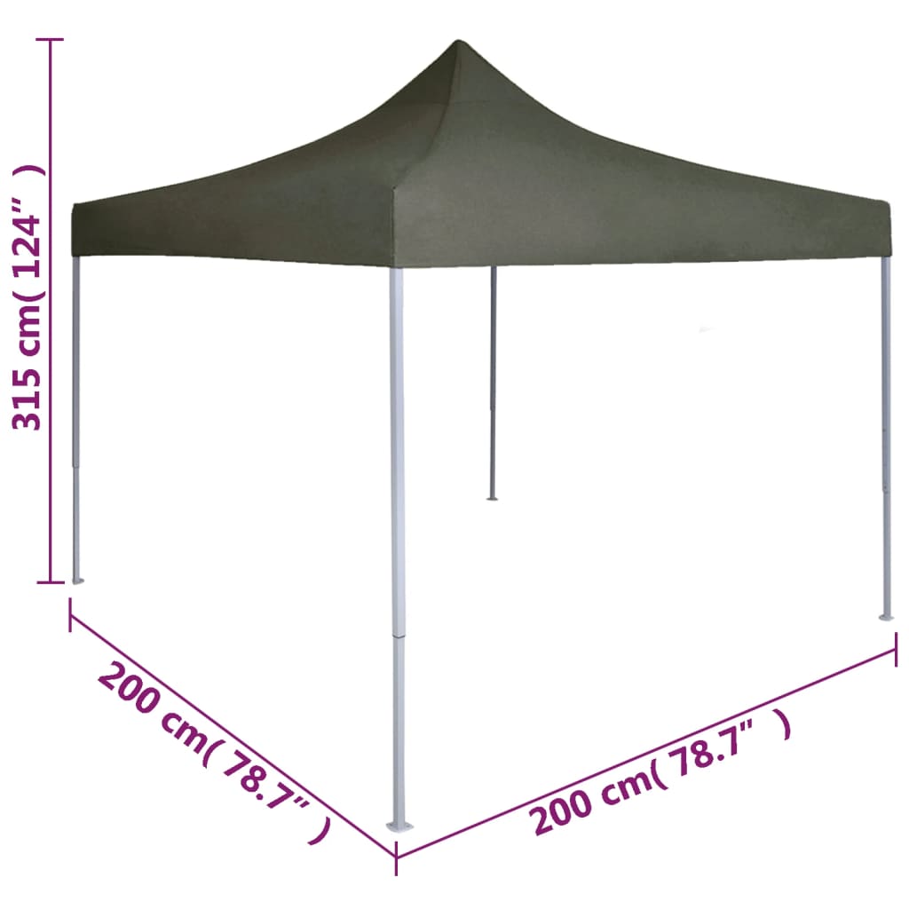 Gazebo Professionale Pieghevole 2x2m in Acciaio Antracite - homemem39