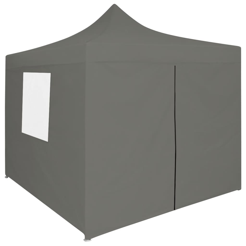 Gazebo Professionale Pieghevole 4 Pareti 2x2m Acciaio Antracite - homemem39