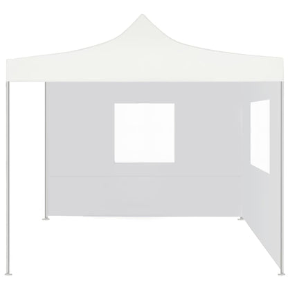 Gazebo Pieghevole Professionale 2 Pareti 2x2m Acciaio Bianco - homemem39