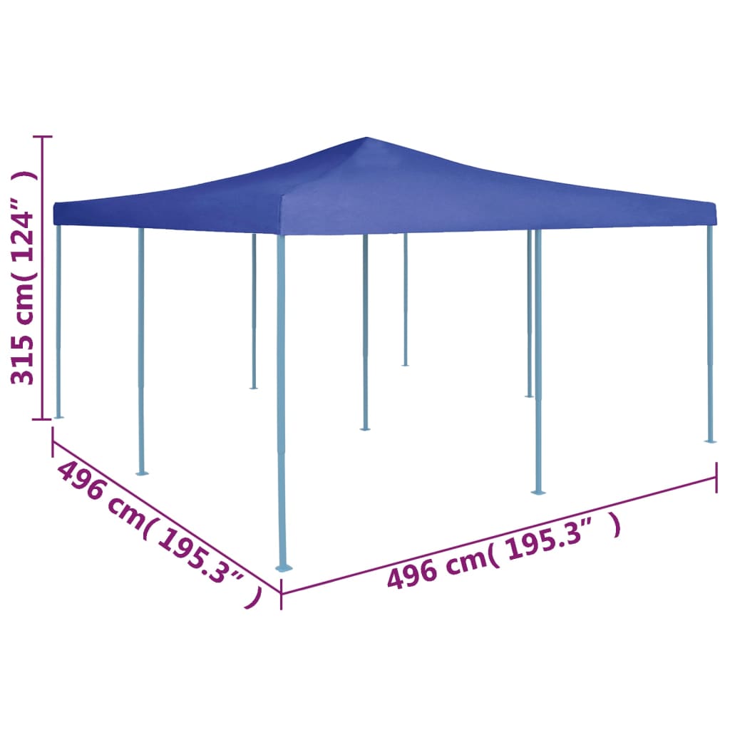 Gazebo Pieghevole 5x5 m Blu - homemem39