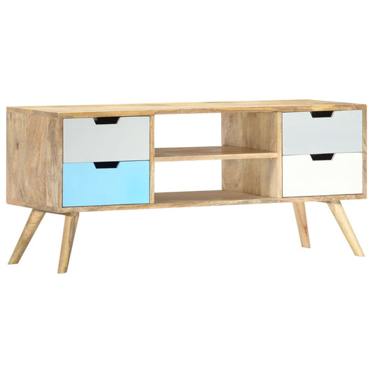 Mobile Porta TV 110x35x48 cm Legno Massello di Mango - homemem39