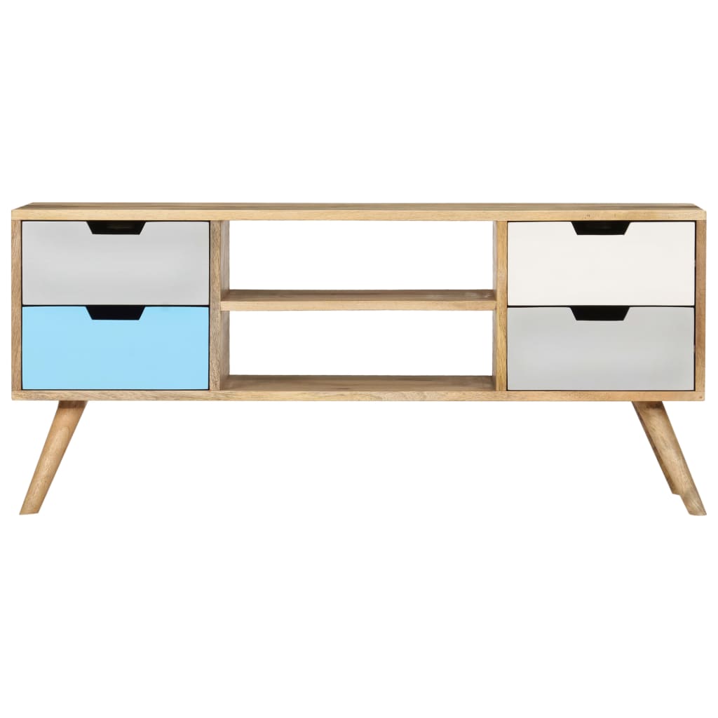 Mobile Porta TV 110x35x48 cm Legno Massello di Mango - homemem39