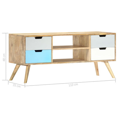 Mobile Porta TV 110x35x48 cm Legno Massello di Mango - homemem39