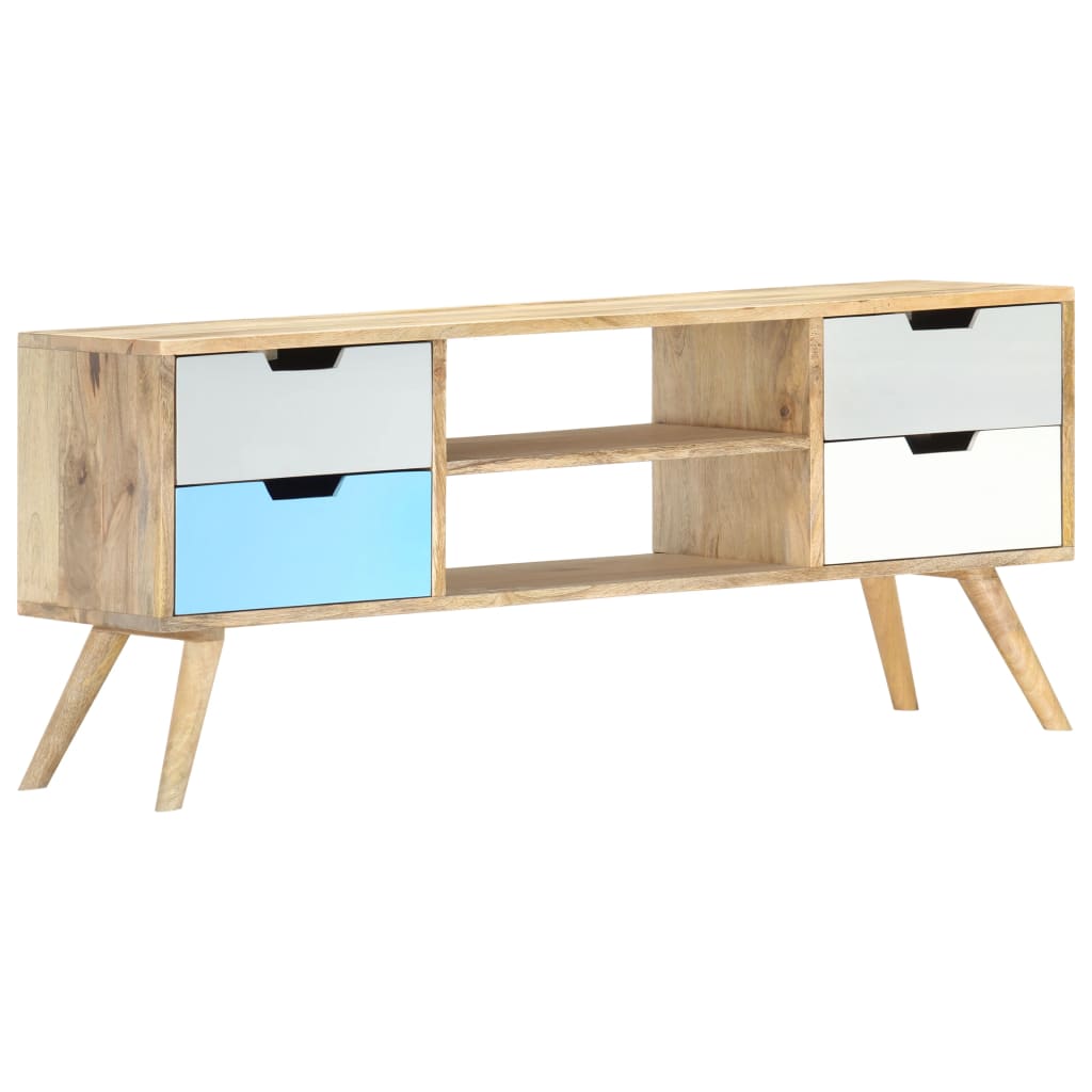 Mobile Porta TV 110x35x48 cm Legno Massello di Mango - homemem39