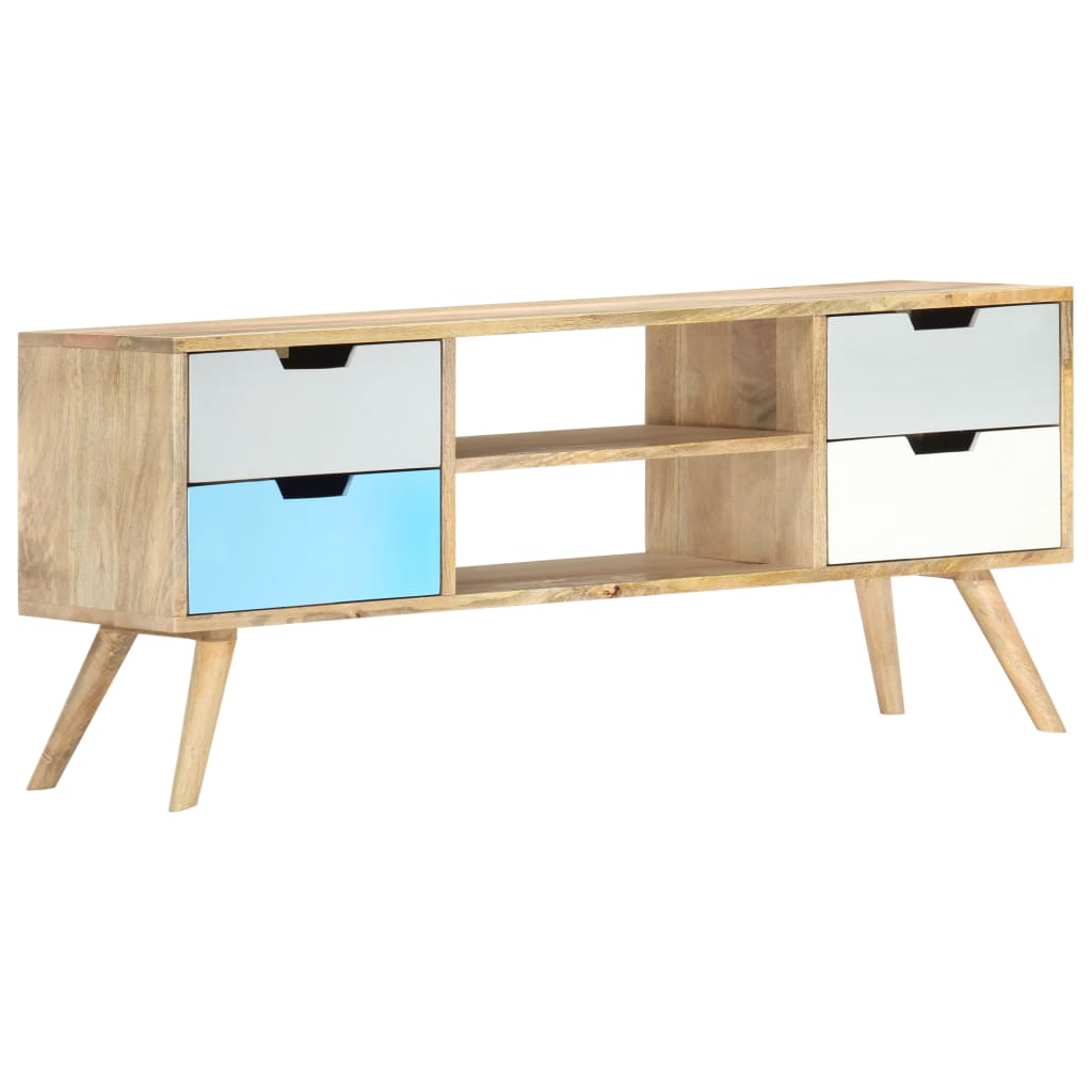 Mobile Porta TV 110x35x48 cm Legno Massello di Mango - homemem39